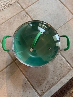 Technique Cookware Green Nonstick Covered Stockpot with Silicone Handles - 10 in